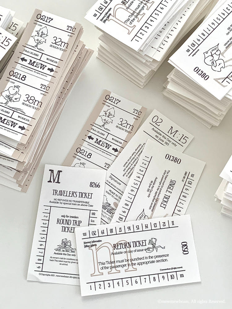 Mewmewbeam Sticker Set - Vintage Ticket v1