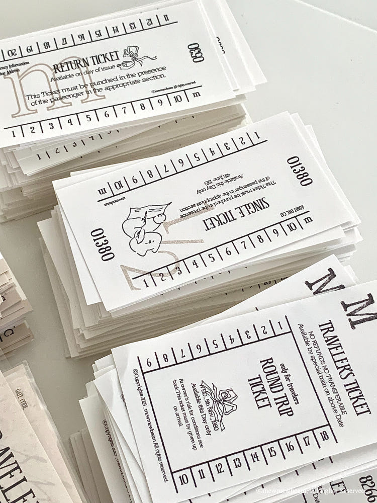 Mewmewbeam Sticker Set - Vintage Ticket v1