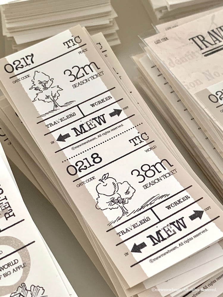 Mewmewbeam Sticker Set - Vintage Ticket v1