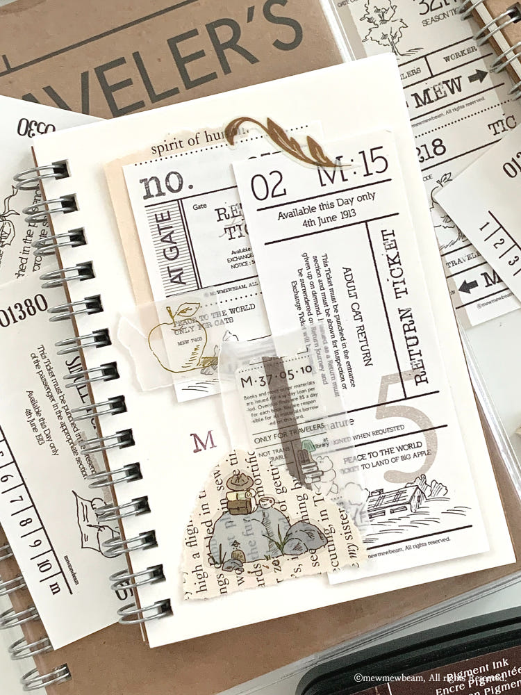 Mewmewbeam Sticker Set - Vintage Ticket v1