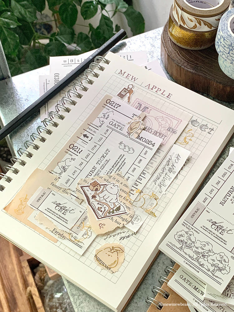 Mewmewbeam Sticker Set - Vintage Ticket v1