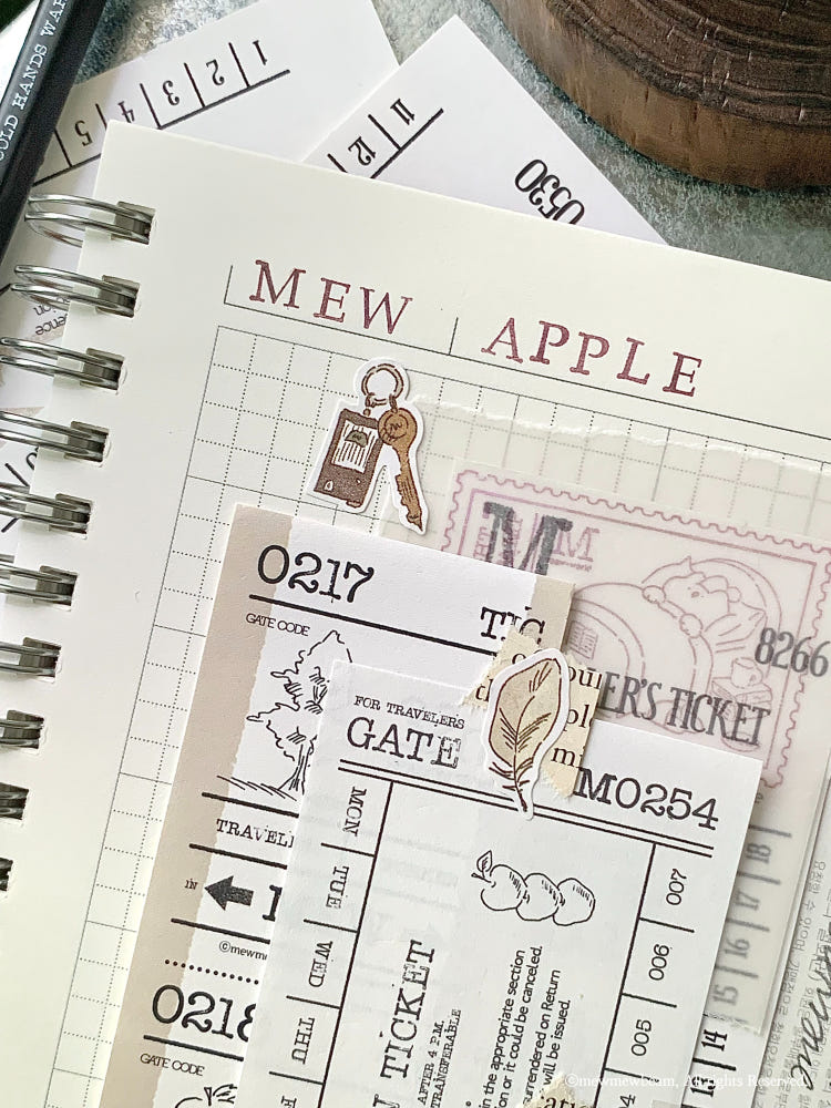 Mewmewbeam Sticker Set - Vintage Ticket v1
