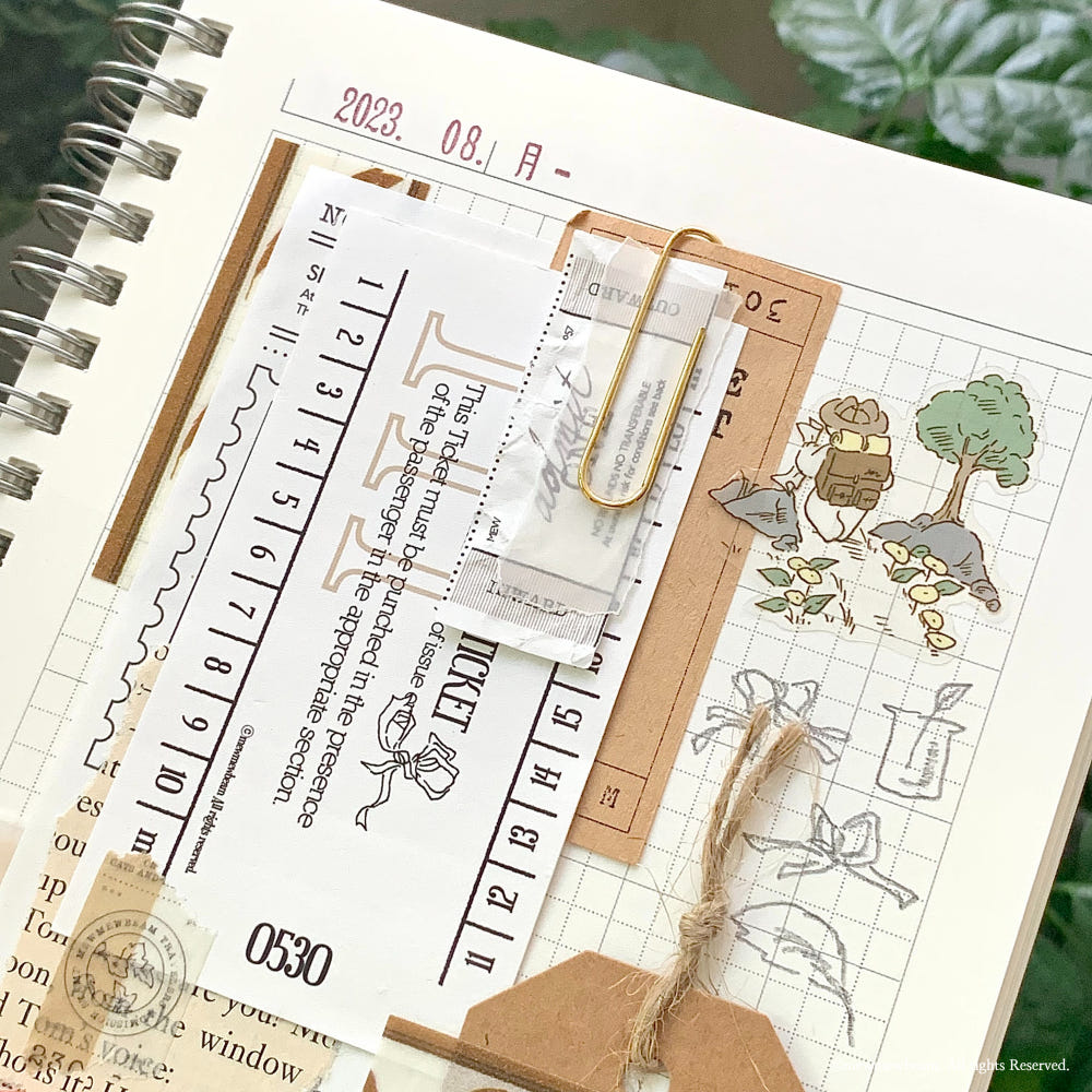 Mewmewbeam Sticker Set - Vintage Ticket v1