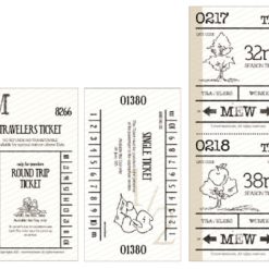 Mewmewbeam Sticker Set - Vintage Ticket v1