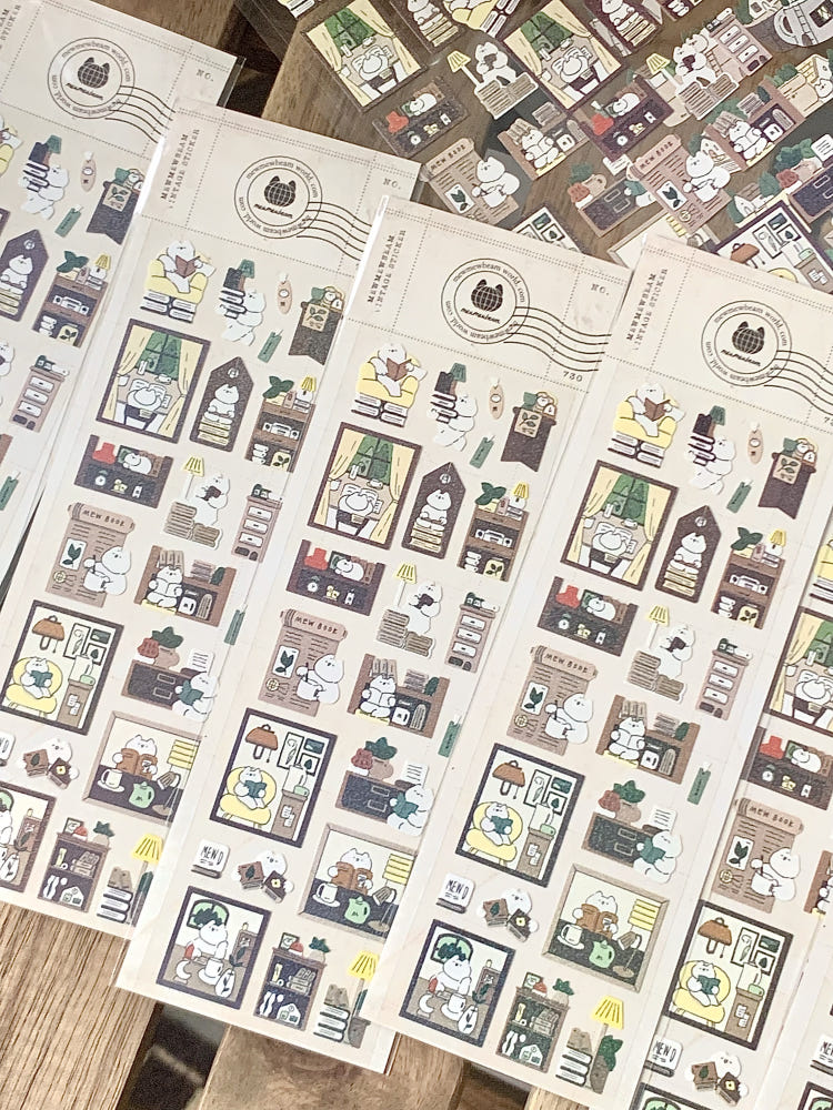 Mewmewbeam Stickers - Library