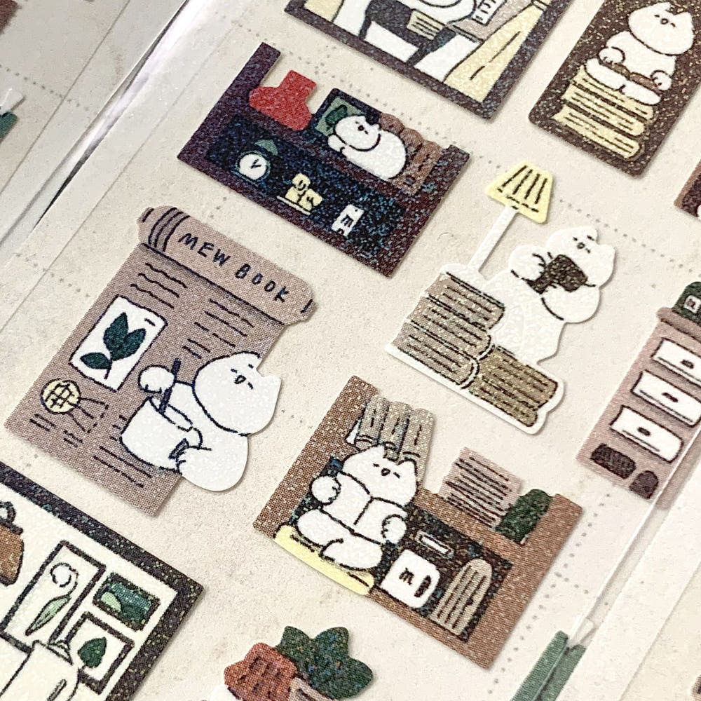 Mewmewbeam Stickers - Library
