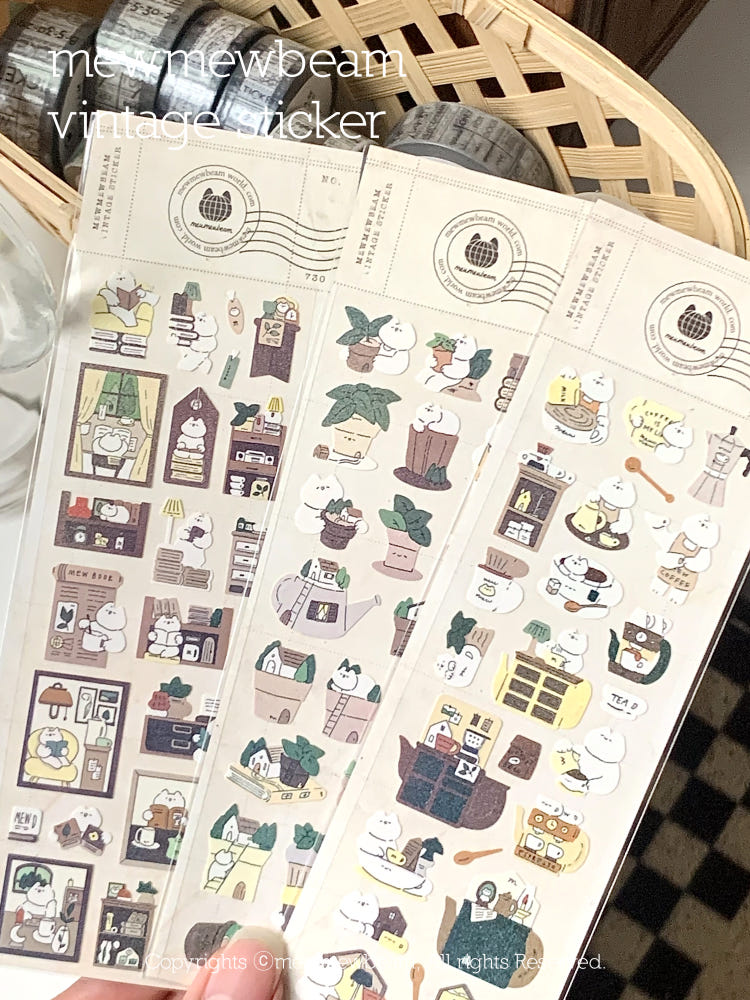 Mewmewbeam Stickers - Library