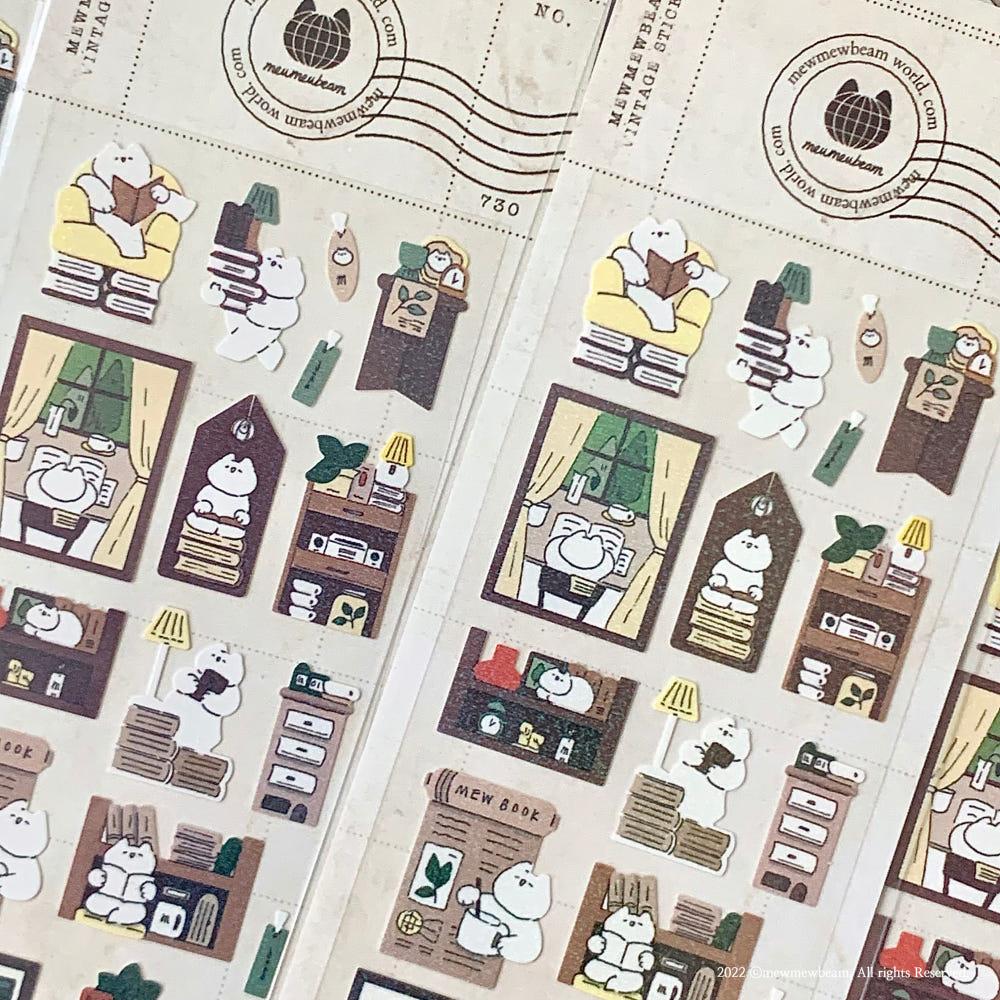 Mewmewbeam Stickers - Library
