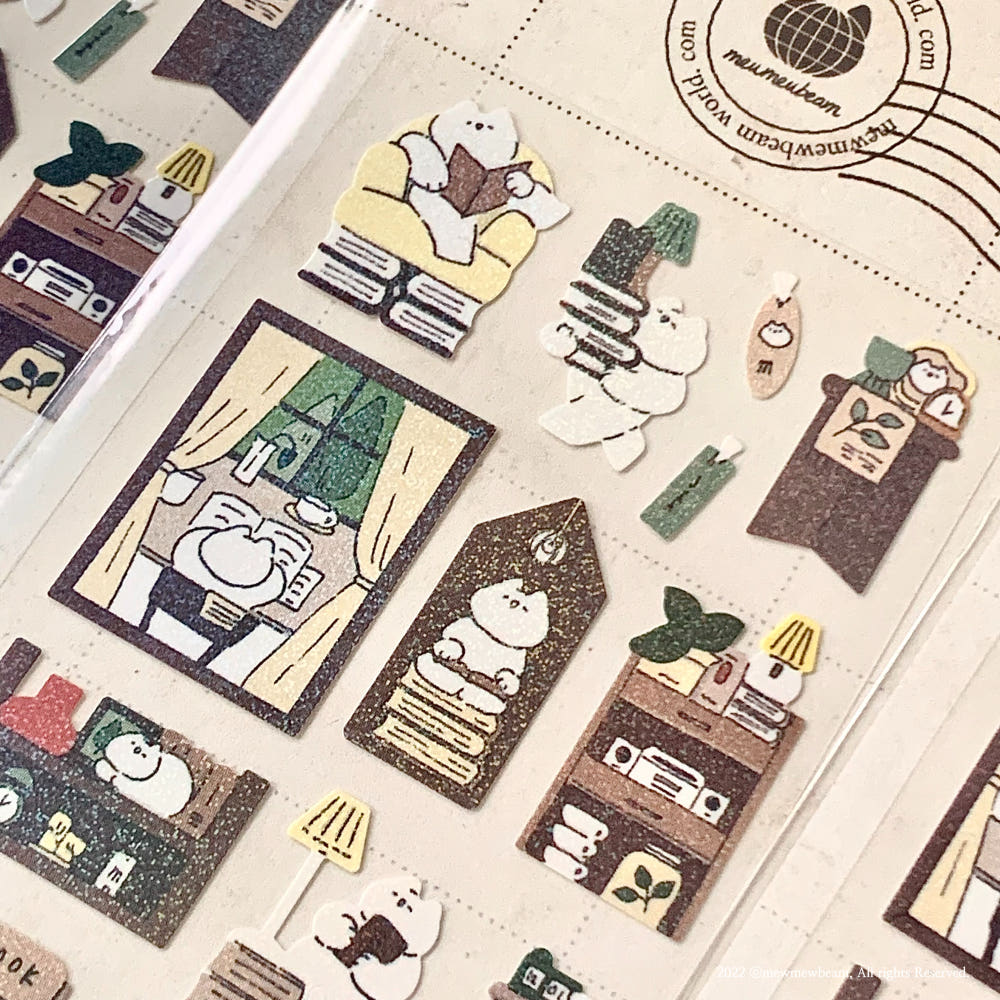 Mewmewbeam Stickers - Library