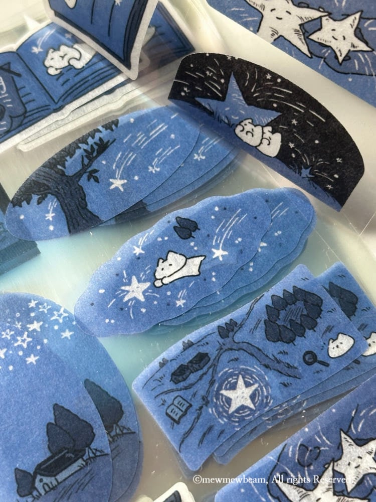 Mewmewbeam Stickers - Map of the Blue Night