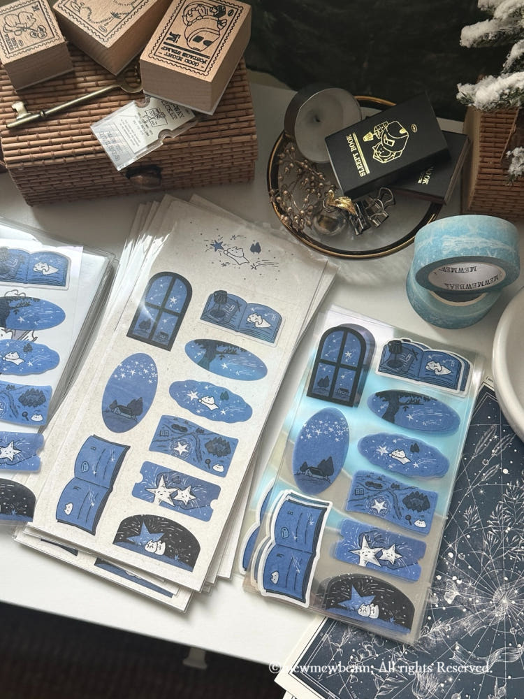 Mewmewbeam Stickers - Map of the Blue Night