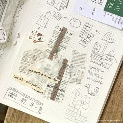 Mewmewbeam Washi Tape - Travelers Center Brown