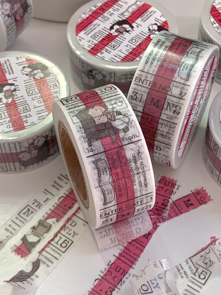 Mewmewbeam Washi Tape - Travelers Center Pink