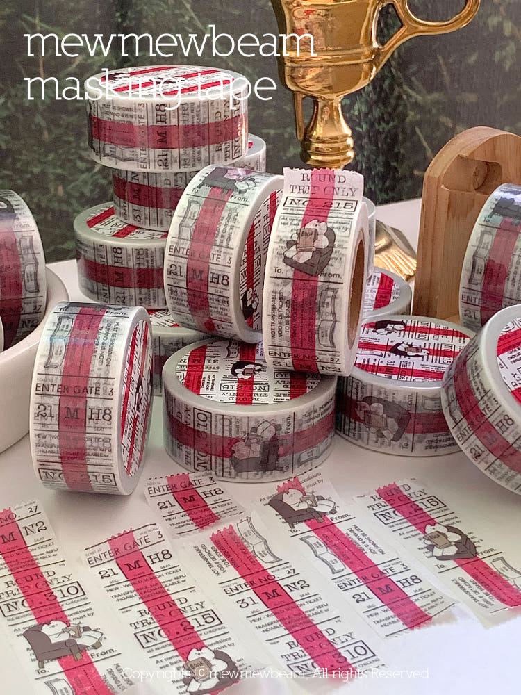 Mewmewbeam Washi Tape - Travelers Center Pink