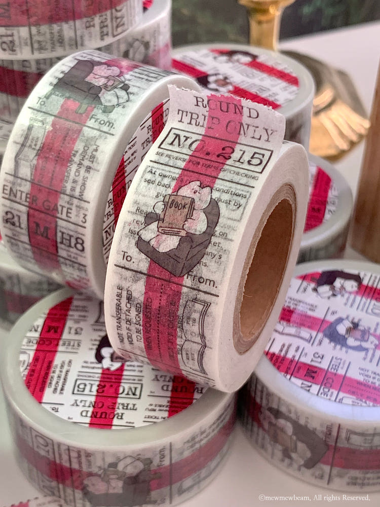 Mewmewbeam Washi Tape - Travelers Center Pink