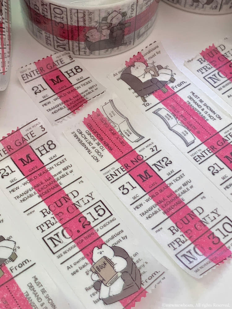 Mewmewbeam Washi Tape - Travelers Center Pink