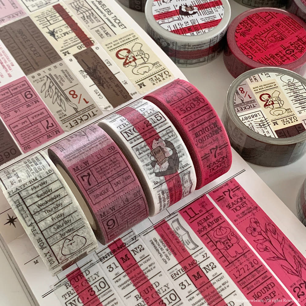 Mewmewbeam Washi Tape - Travelers Center Pink