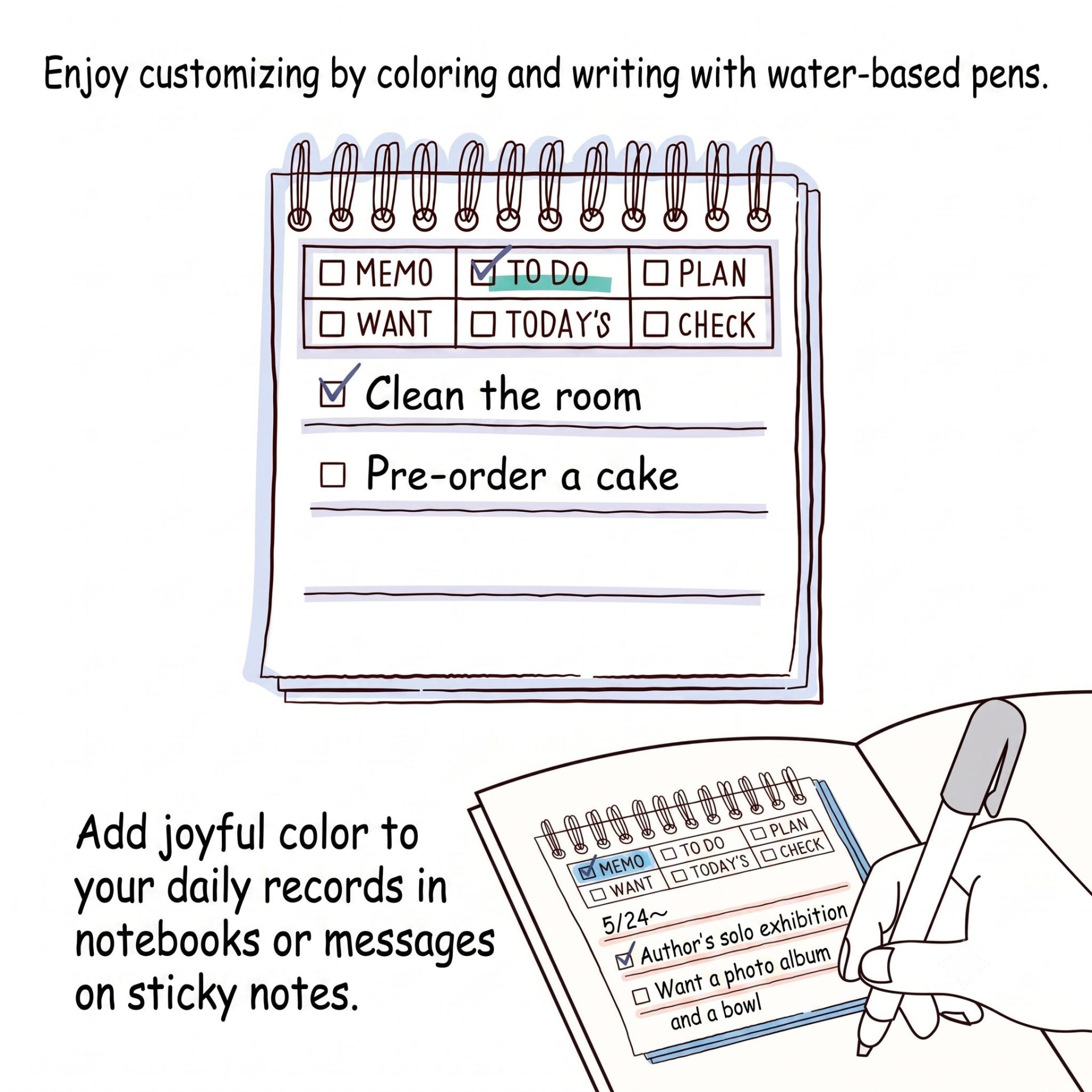 Midori Paintable Stamp Brown Ink - Memo - Image 5