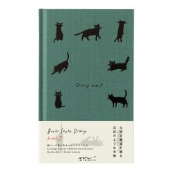 Midori 2027 B6 Book Style Diary - Cat Green