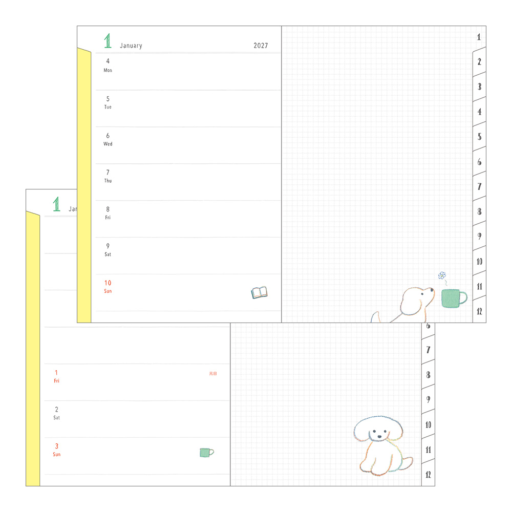 Midori 2027 B6 Pocket Diary - Dog image 5