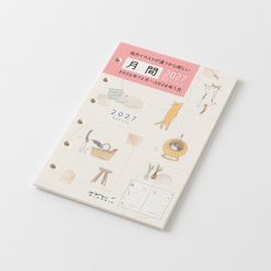 Midori 2027 B7 System Organizer Refill - Monthly Cat image 2