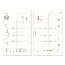 Midori 2027 B7 System Organizer Refill - Monthly Cat image 3