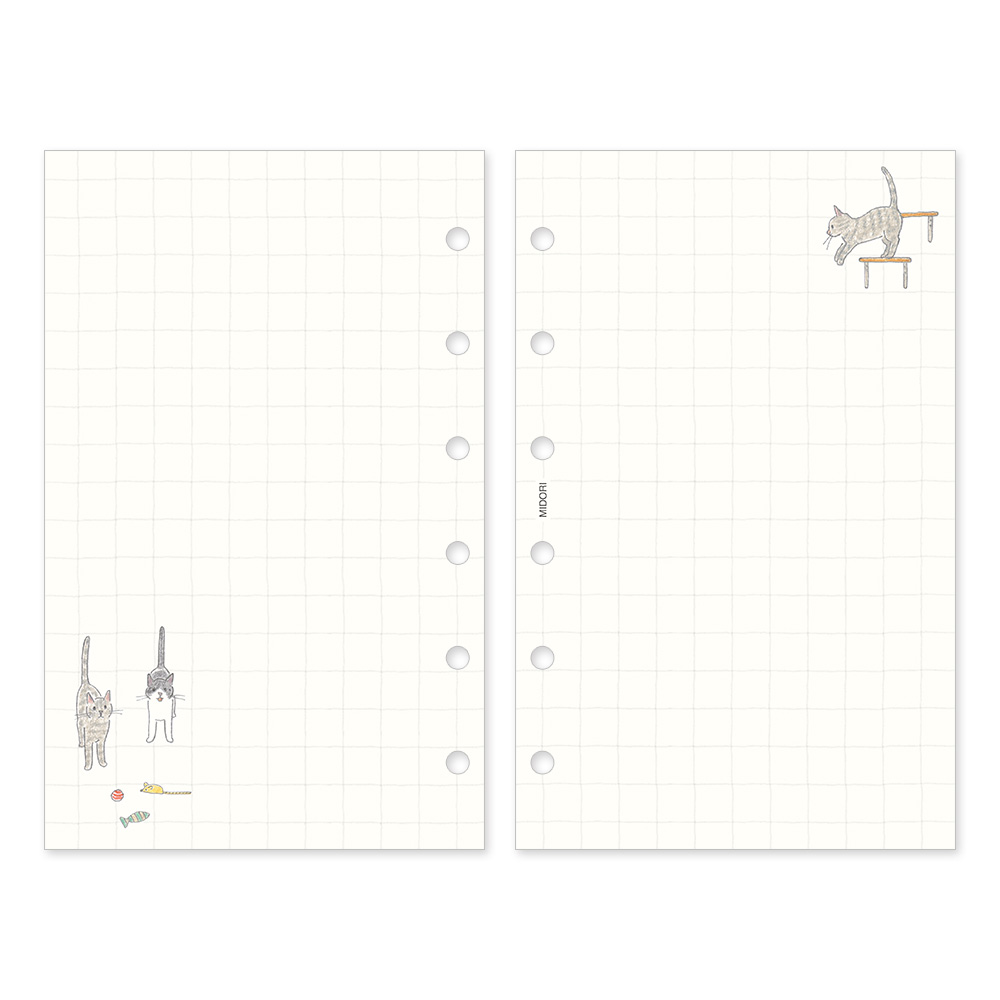 Midori 2027 B7 System Organizer Refill - Monthly Cat image 5
