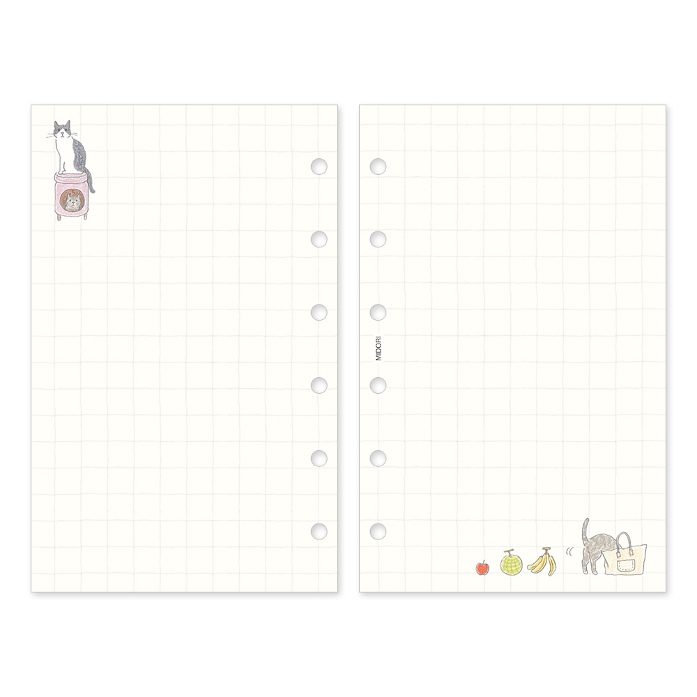 Midori 2027 B7 System Organizer Refill - Monthly Cat image 6
