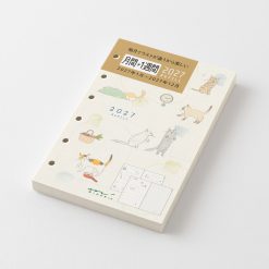 Midori 2027 B7 System Organizer Refill - Monthly + Weekly Cat image 2