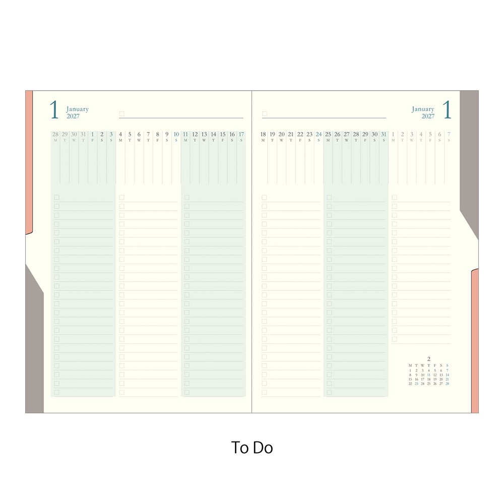 Midori 2027 Double Schedule To-Do B6 Planner - Green image 5