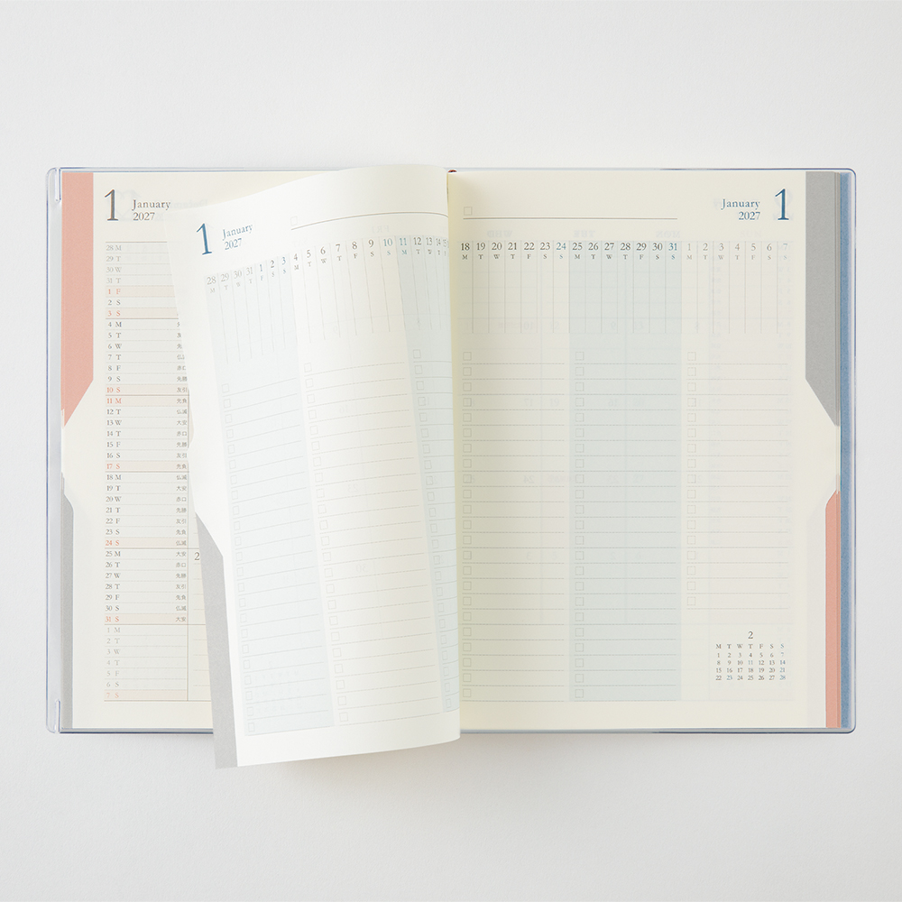 Midori 2027 Double Schedule To-Do B6 Planner - Light Blue image 3