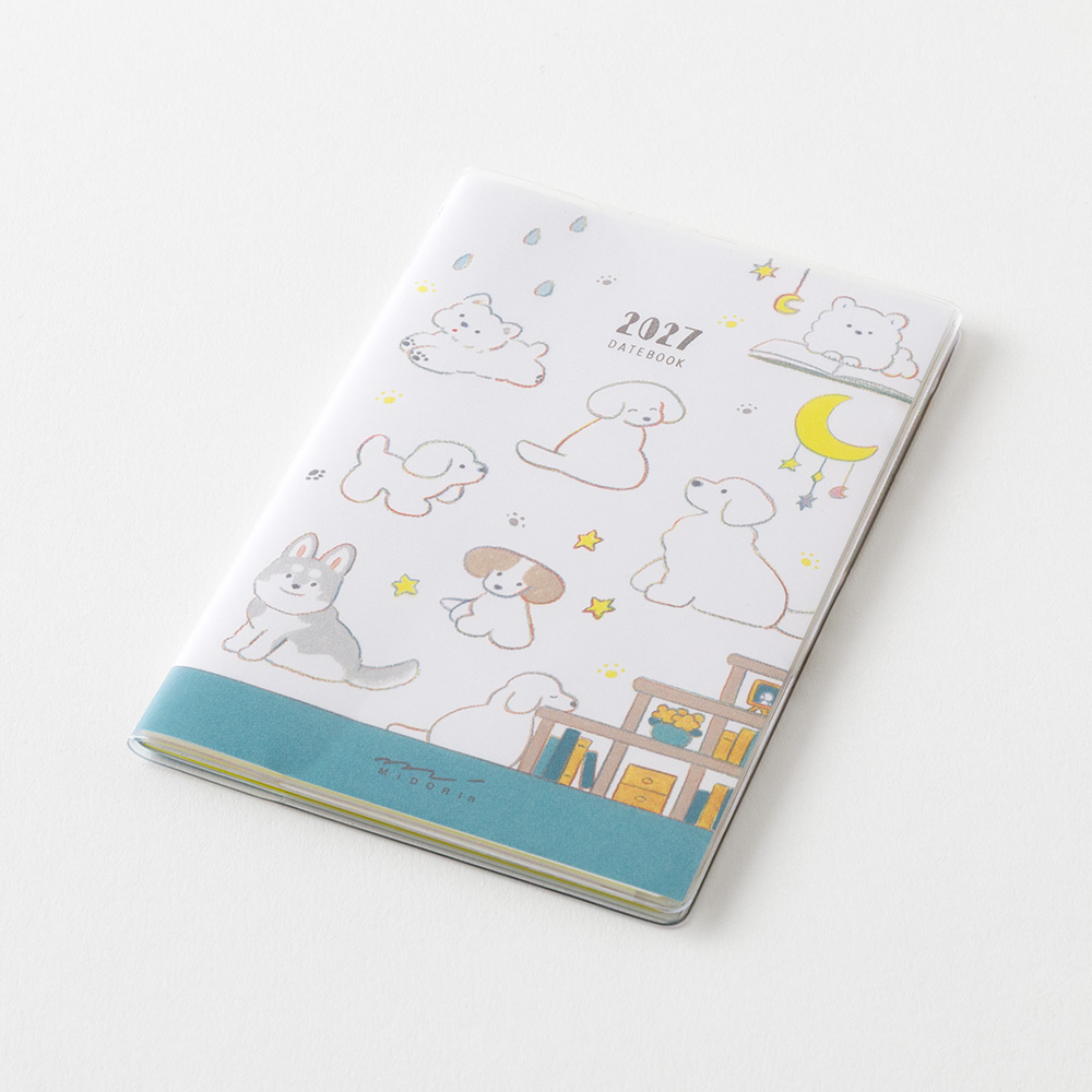 Midori 2027 Mini Pocket Diary Dog held in hand