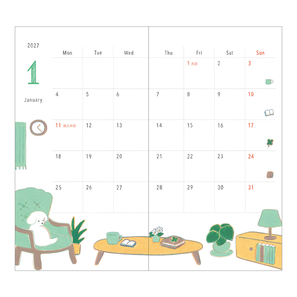 Midori 2027 Slim Pocket Diary - Dog image 4