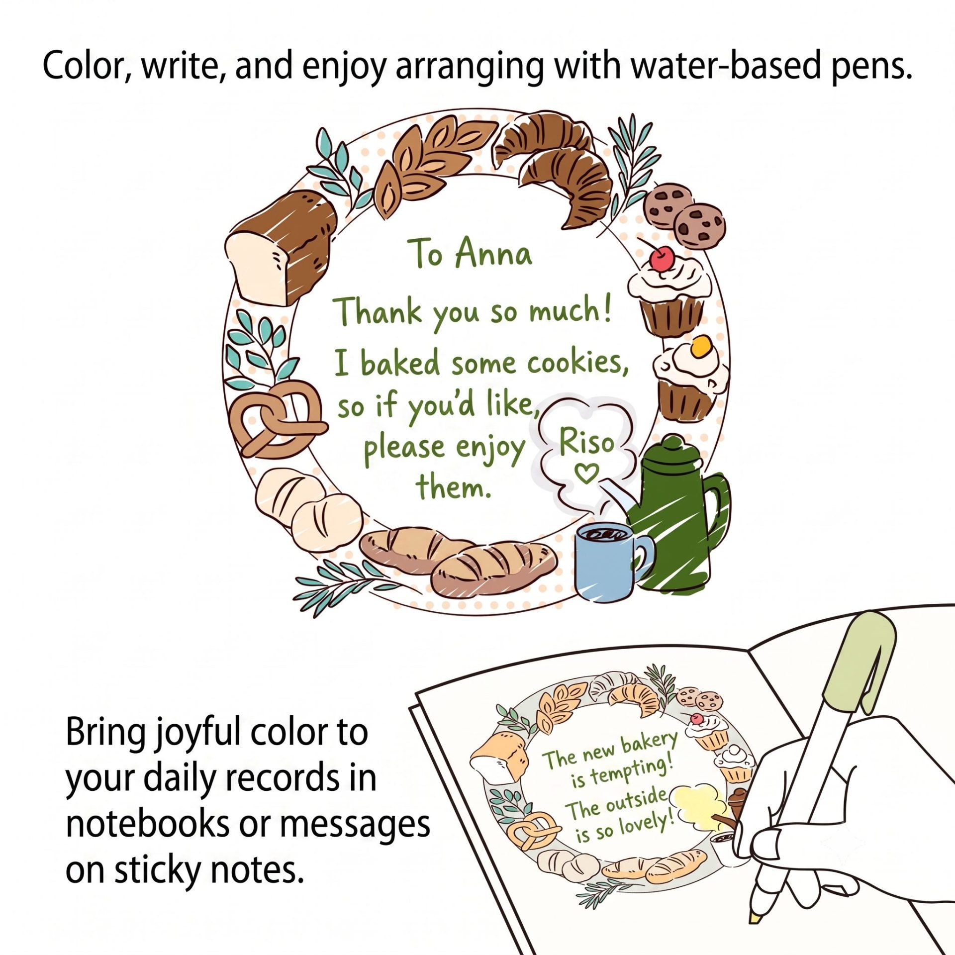 Midori Paintable Stamp Brown Ink - Bread - Image 5