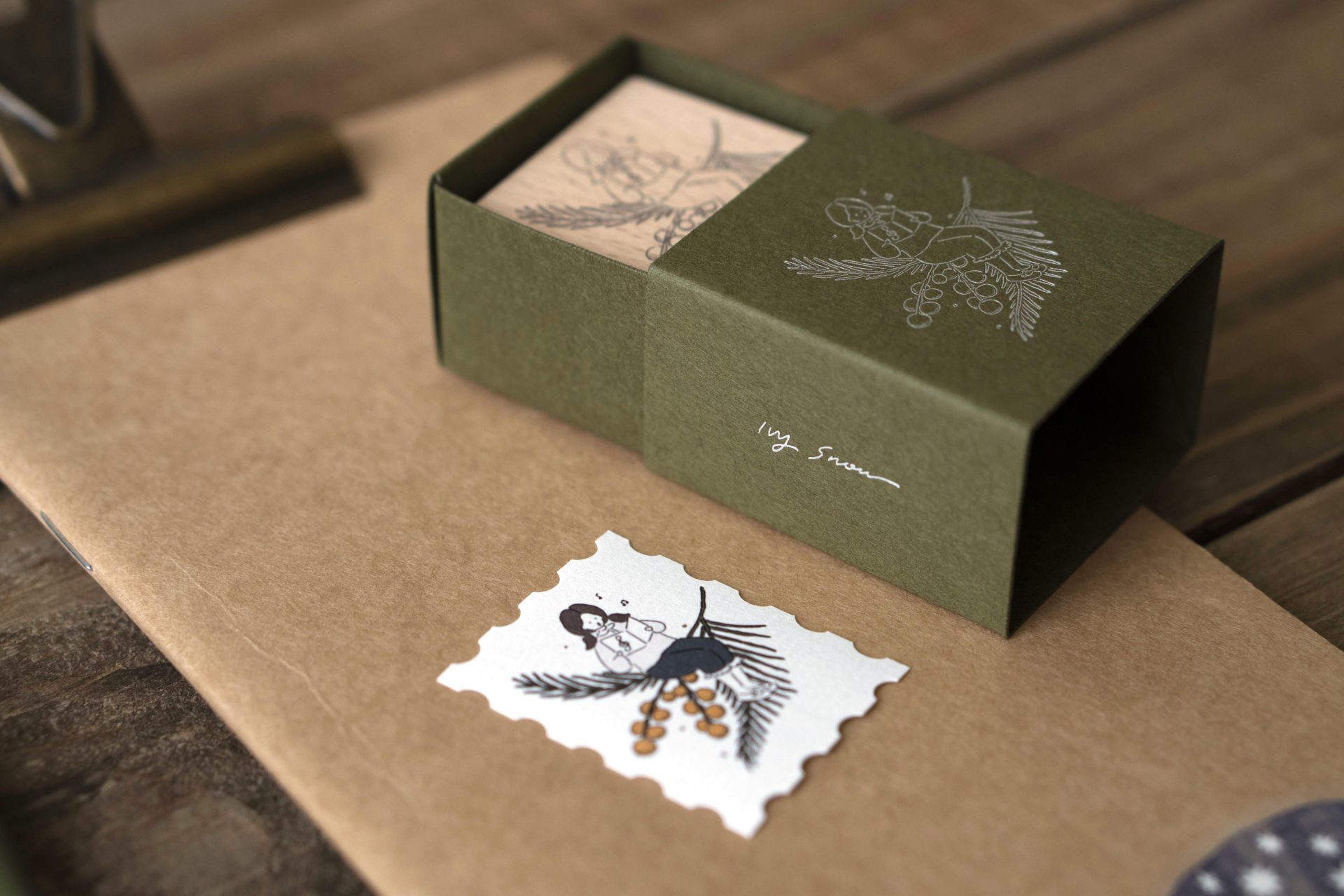 Ivy Snow Mimosa Rubber Stamp
