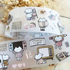 Miso Paper x Cat Collage Club Kiss-cut PET tape - Cozy Hobbies