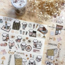 Miso Paper x Cat Collage Club Kiss-cut PET tape - Cozy Hobbies