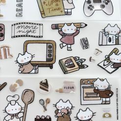 Miso Paper x Cat Collage Club Kiss-cut PET tape - Cozy Hobbies