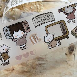 Miso Paper x Cat Collage Club Kiss-cut PET tape - Cozy Hobbies