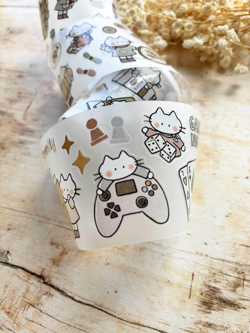 Miso Paper x Cat Collage Club Kiss-cut PET tape - Cozy Hobbies