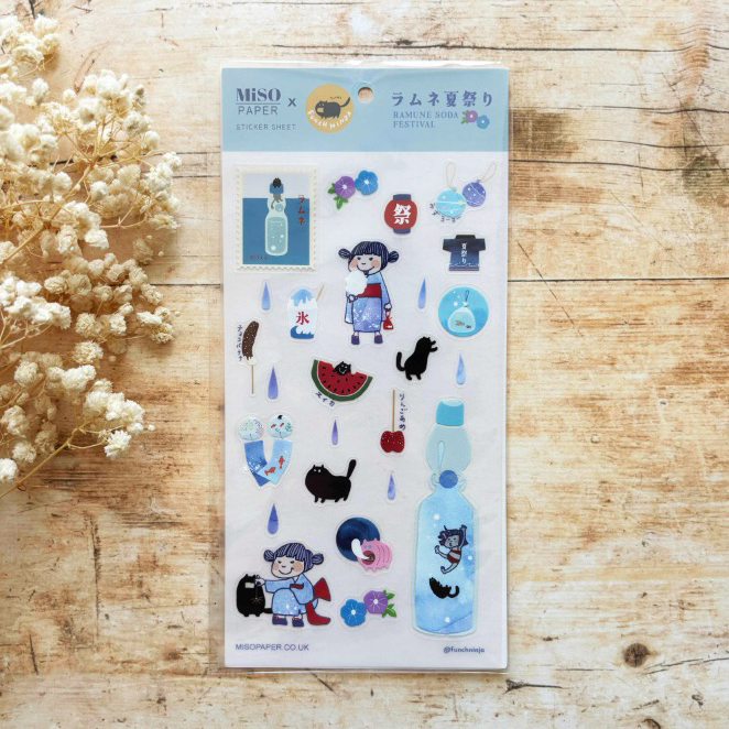 Miso Paper x Ryoko Tamura Stickers - Ramune Soda Festival