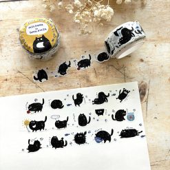 Miso Paper x Ryoko Tamura Die-cut Washi Tape - Kuro Neko Koro Koro
