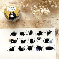 Miso Paper x Ryoko Tamura Die-cut Washi Tape - Kuro Neko Koro Koro