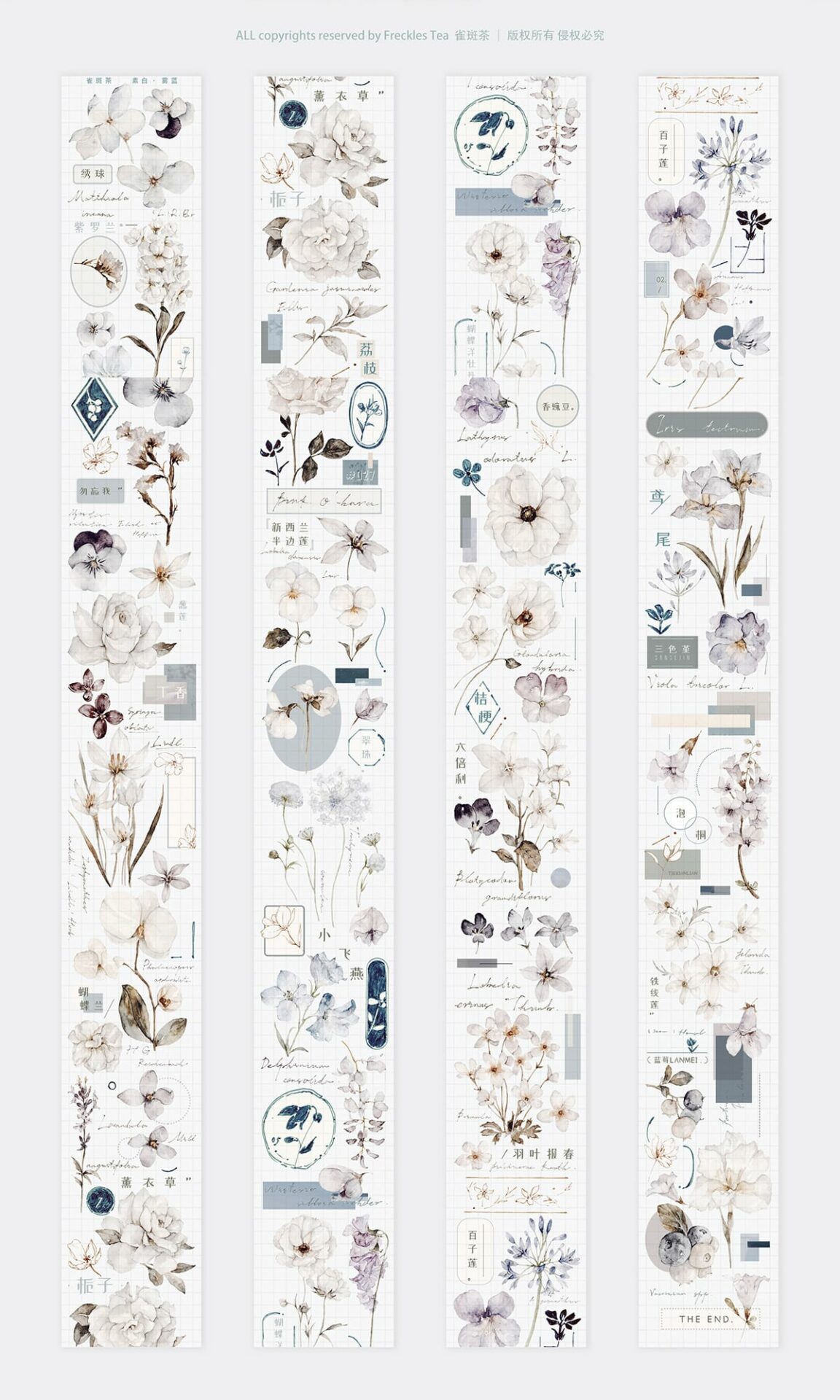 Freckles Tea Vol. 3 Collection - Mist Blue Tape (PET or Washi) - Image 4