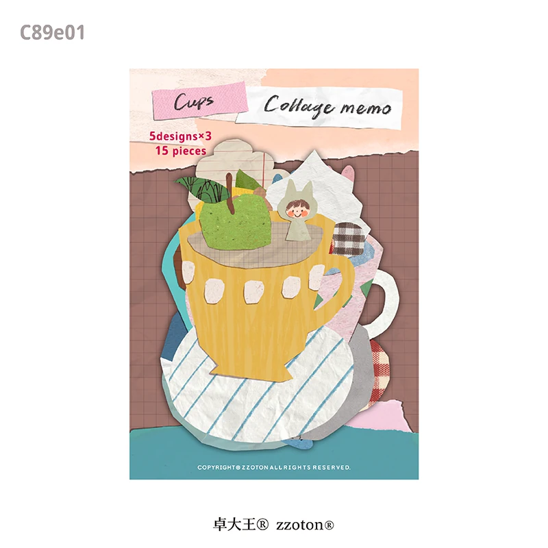 Molinta Die-Cut Memo Sheets – Collage Cups