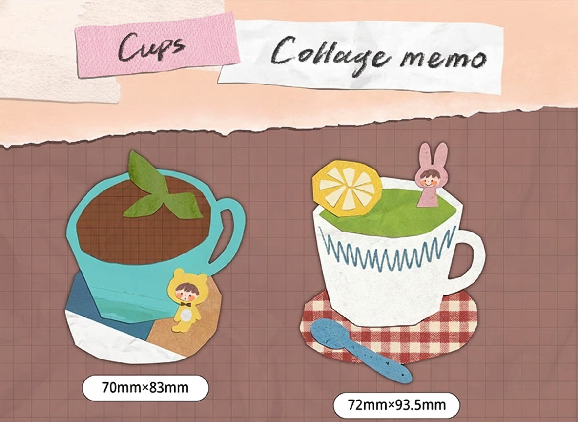 Molinta Die-Cut Memo Sheets – Collage Cups — gallery