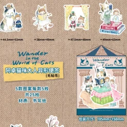 Molinta Die-Cut Memo Sheets – Wander in the World of Cats — gallery