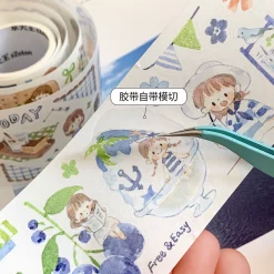 Molinta Kiss-Cut Washi Tape – Blue Green Brown — gallery