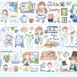 Molinta Kiss-Cut Washi Tape – Blue Green Brown — gallery