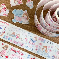 Molinta Kiss-Cut Washi Tape – Pink Cream Blue — gallery